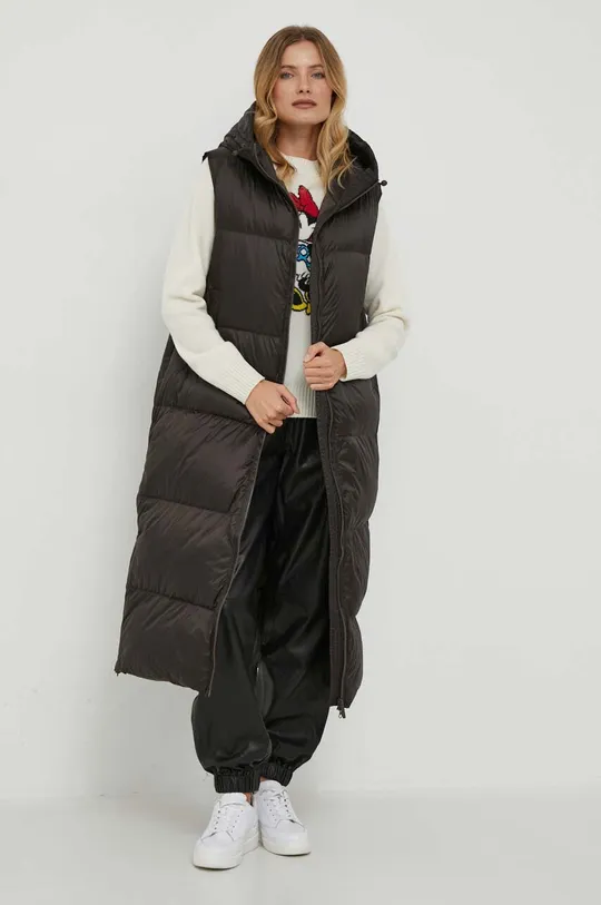 Bomboogie gilet in piuma marrone