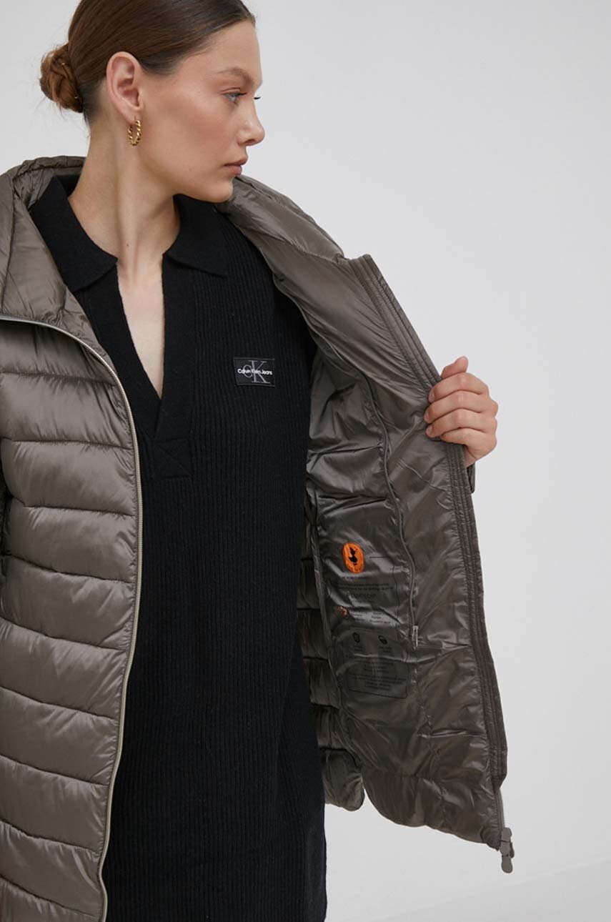 Save The Duck kurtka damska kolor szary zimowa | Answear.com