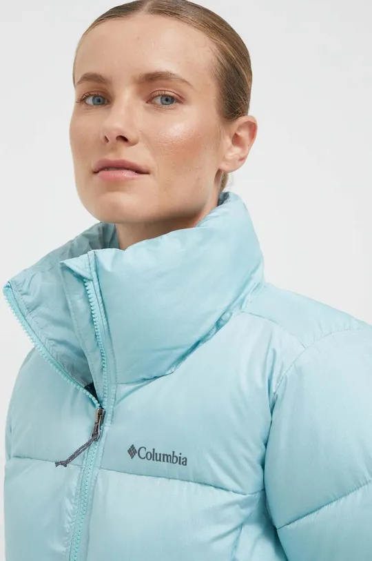 turquoise Columbia jacket Puffect Cropped Jacket