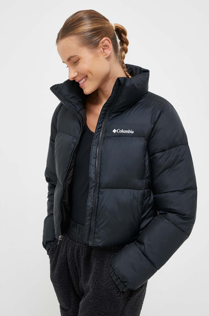 μαύρο Μπουφάν Columbia Puffect Cropped Jacket Γυναικεία