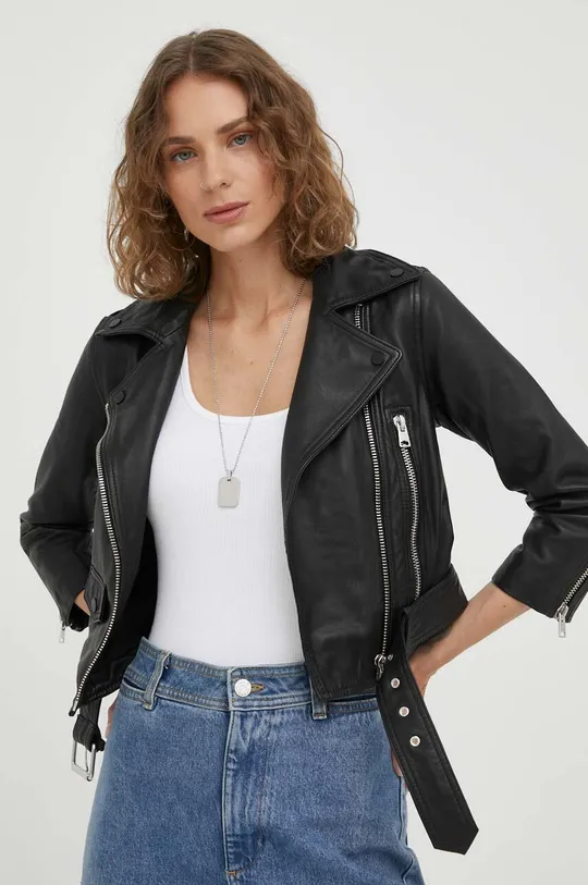 Δερμάτινο jacket AllSaints Brookes Biker μαύρο