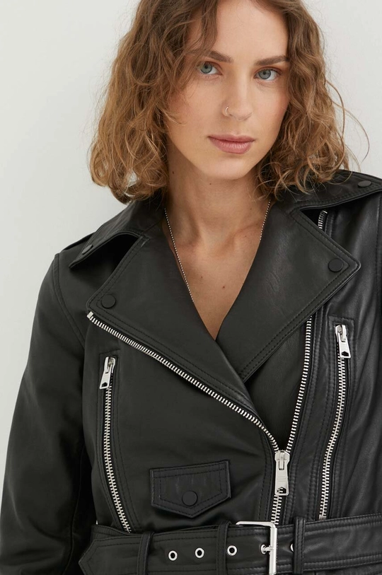 fekete AllSaints bőrdzseki Brookes Biker