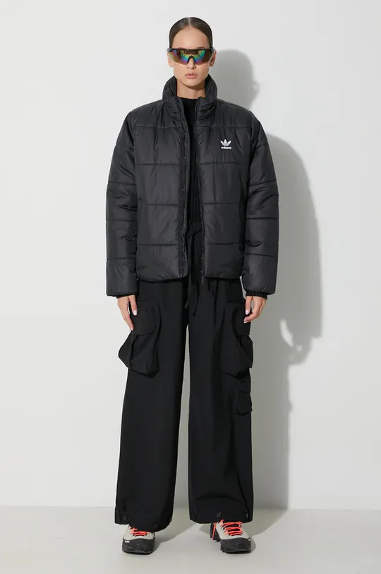 adidas Originals rövid kabát Adicolor Puffer fekete