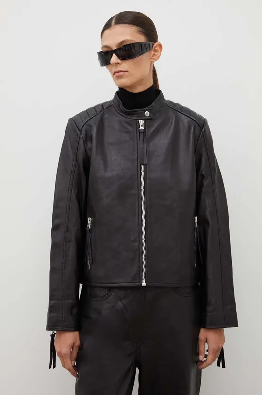 black Samsoe Samsoe leather jacket Women’s