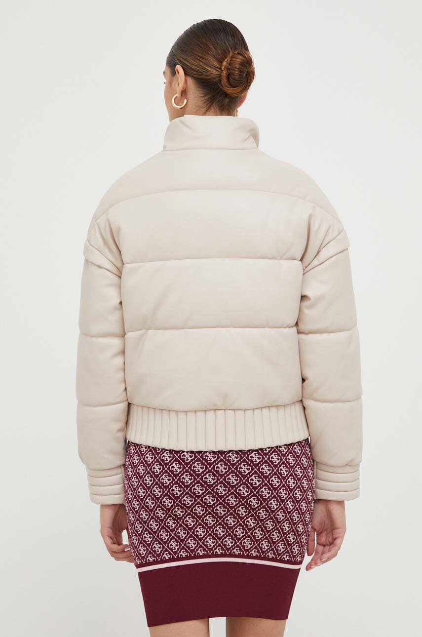 Guess kurtka damska kolor beżowy zimowa | Answear.com