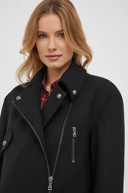 nero Sisley cappotto con aggiunta di lana