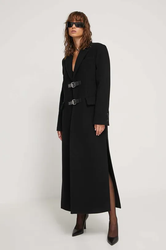 μαύρο Μάλλινο παλτό Moschino Jeans Γυναικεία