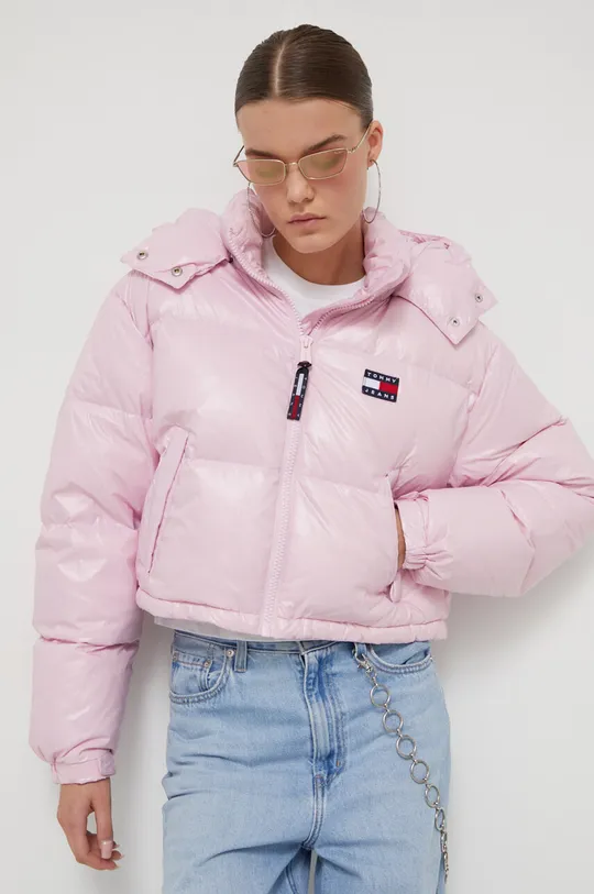 ροζ Μπουφάν με επένδυση από πούπουλα Tommy Jeans Γυναικεία