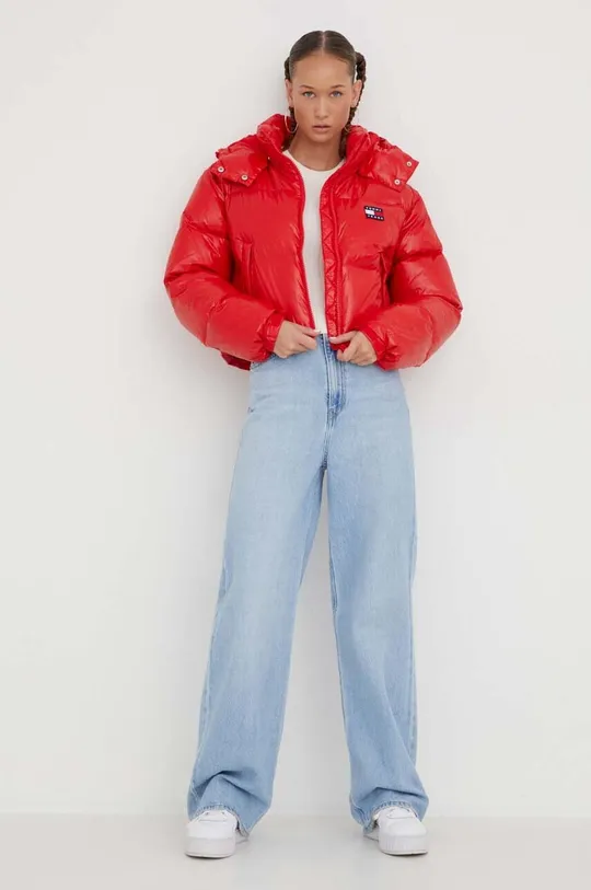 Tommy Jeans kurtka puchowa czerwony