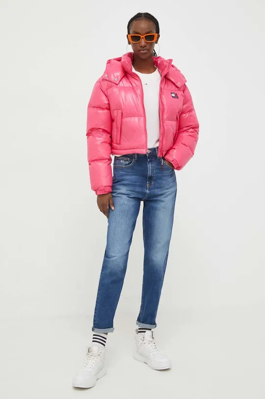 Pernata jakna Tommy Jeans roza