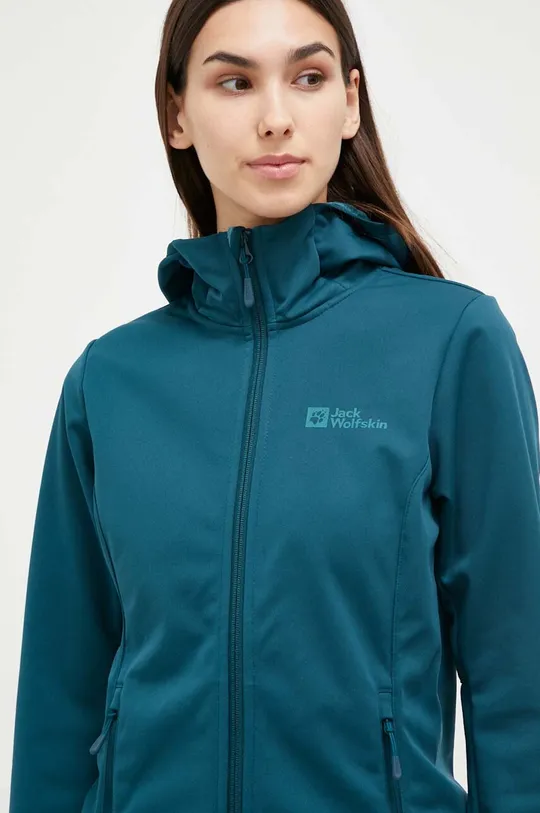 τιρκουάζ Σακάκι εξωτερικού χώρου Jack Wolfskin Windhain Hoody