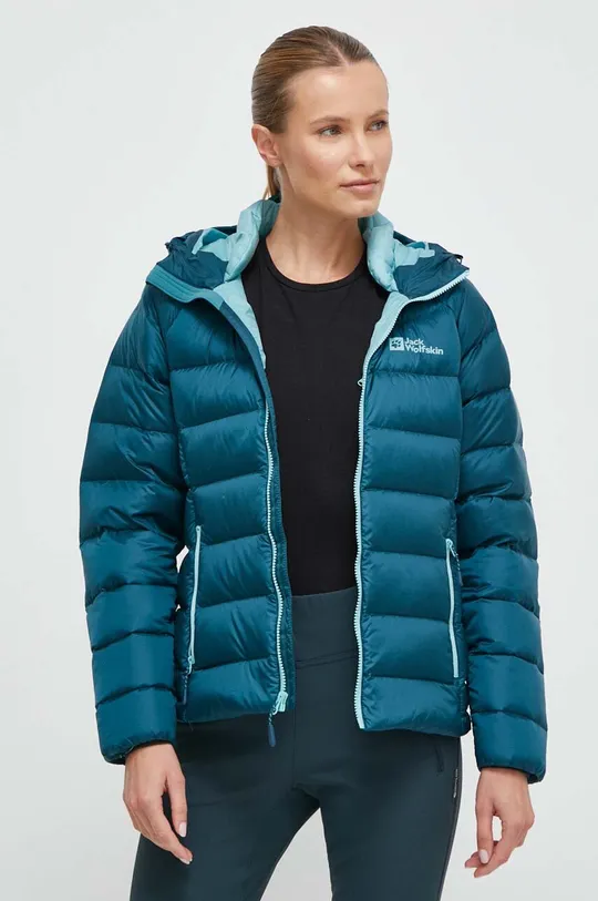 turkusowy Jack Wolfskin kurtka sportowa puchowa Nebelhorn Damski