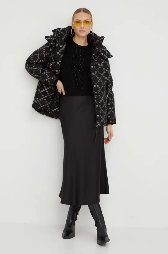 crna Pernata jakna Karl Lagerfeld Ženski