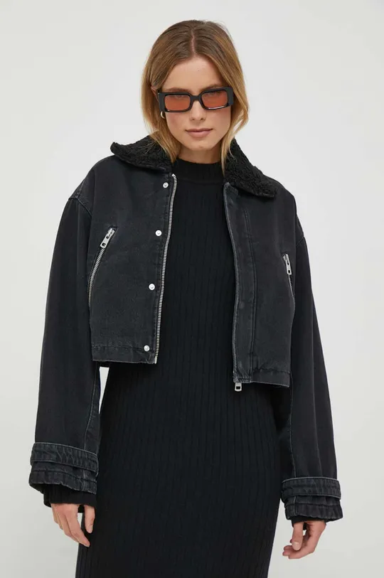 čierna Rifľová bunda Calvin Klein Jeans Dámsky