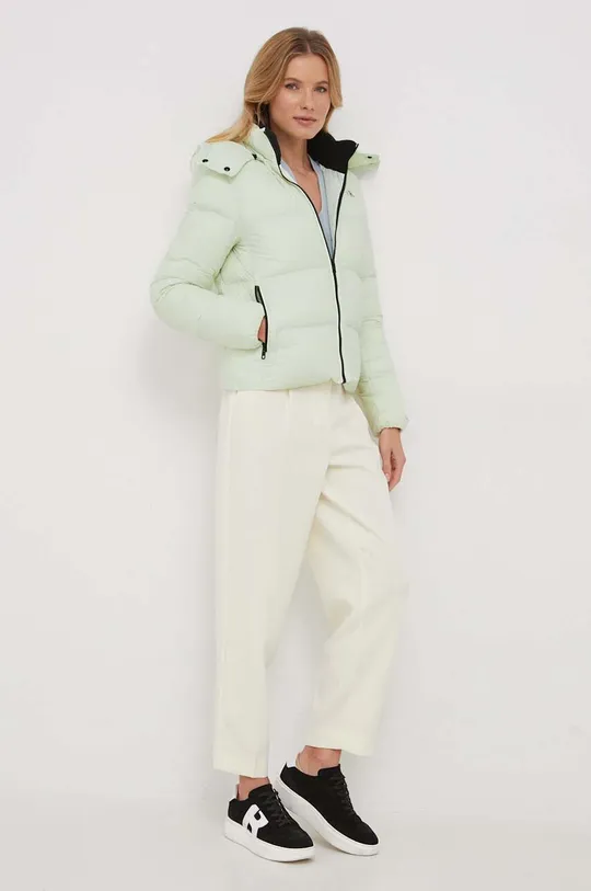 Μπουφάν με επένδυση από πούπουλα Calvin Klein Jeans πράσινο
