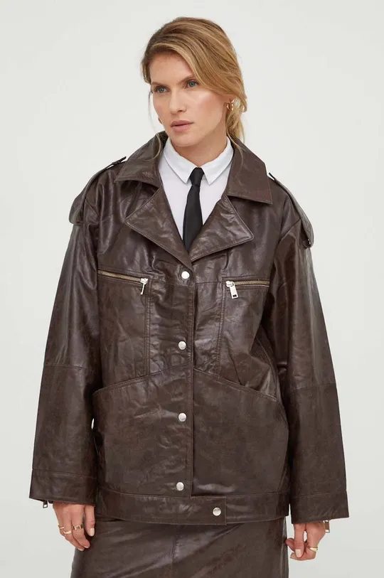 коричневий Шкіряна куртка Gestuz Жіночий