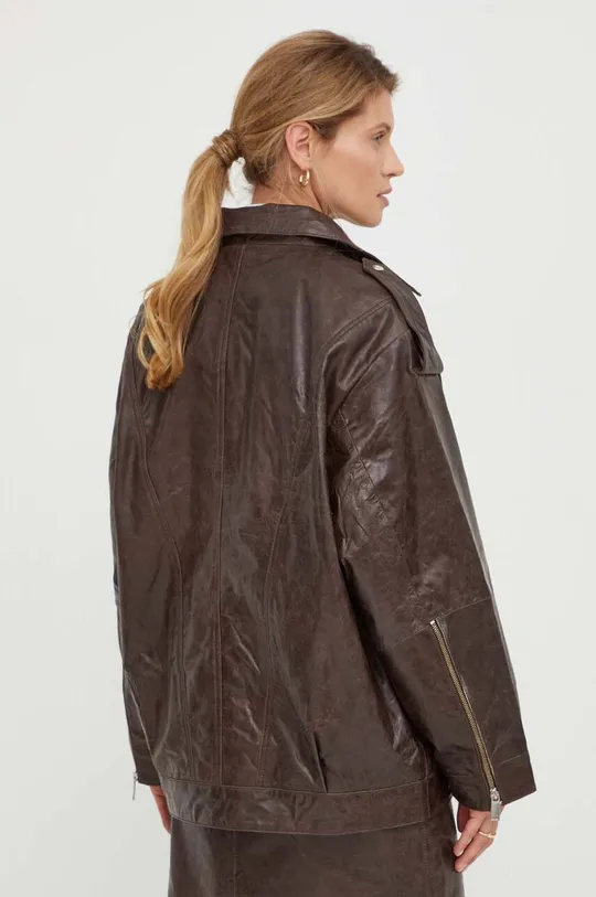 Kožená bunda Gestuz Základná látka: 100 % Jahňacia koža Podšívka: 100 % Polyester