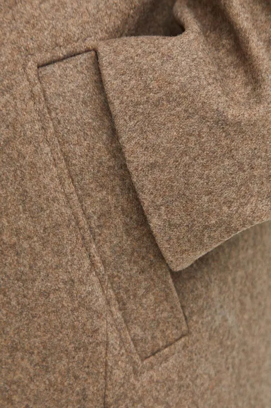 brązowy Remain płaszcz wełniany