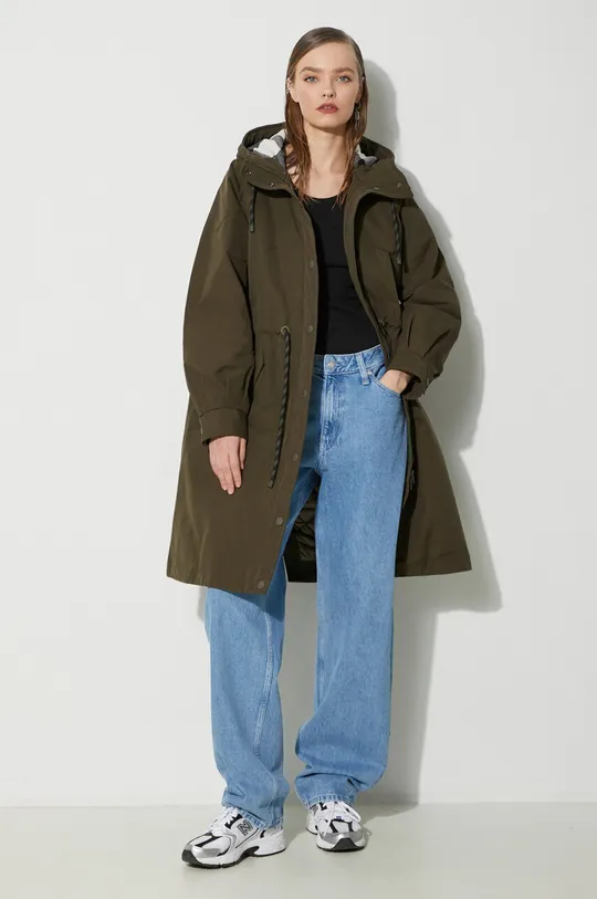 verde Woolrich giacca Check Lined Long Parka