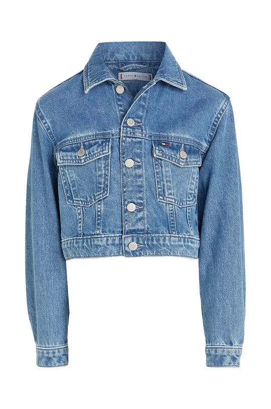 Otroška jeans jakna Tommy Hilfiger modra