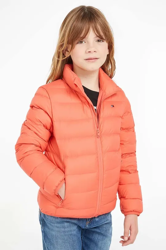 pomarańczowy Tommy Hilfiger kurtka puchowa dziecięca Dziewczęcy