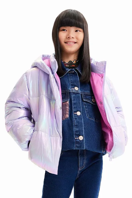 розовый Детская куртка Desigual 23WGEW01 PADDED SHORT OVERCOAT Для девочек