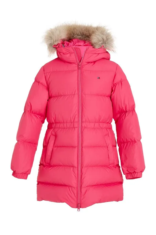 Дитяча пухова куртка Tommy Hilfiger рожевий