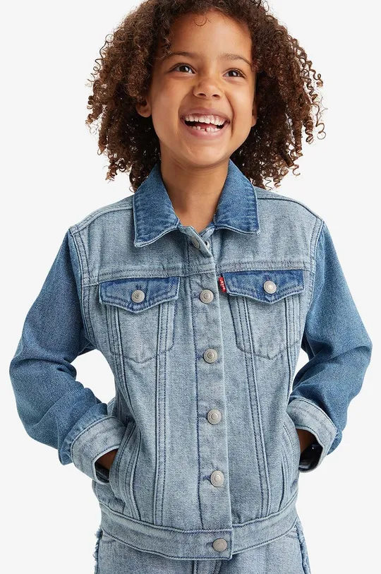 modra Otroška jeans jakna Levi's Dekliški