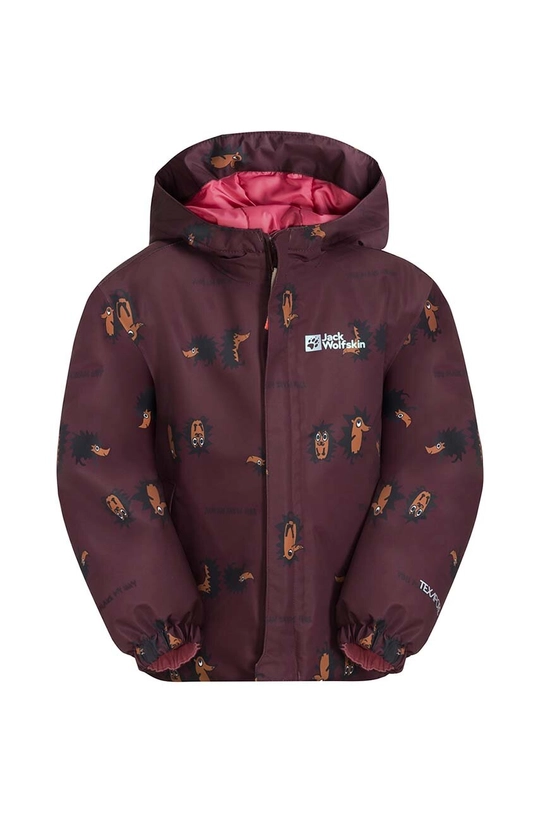 burgundské Detská bunda Jack Wolfskin GLEEL 2L INS PRINT Detský