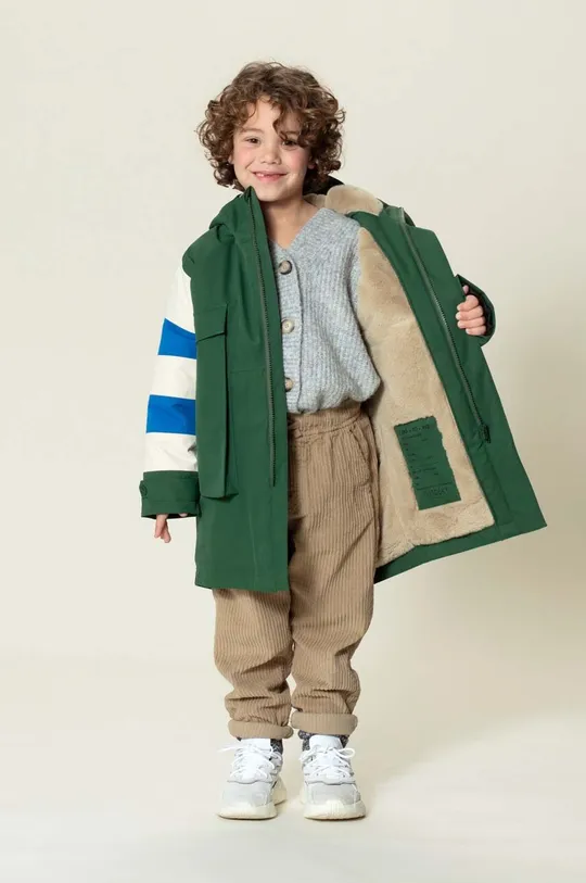 zelena Otroška vodoodporna jakna Gosoaky STRIPED FOX Otroški