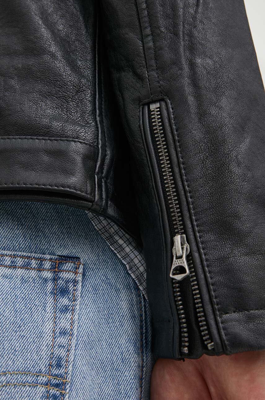 Pepe Jeans kurtka skórzana męska kolor czarny przejściowa | Answear.com