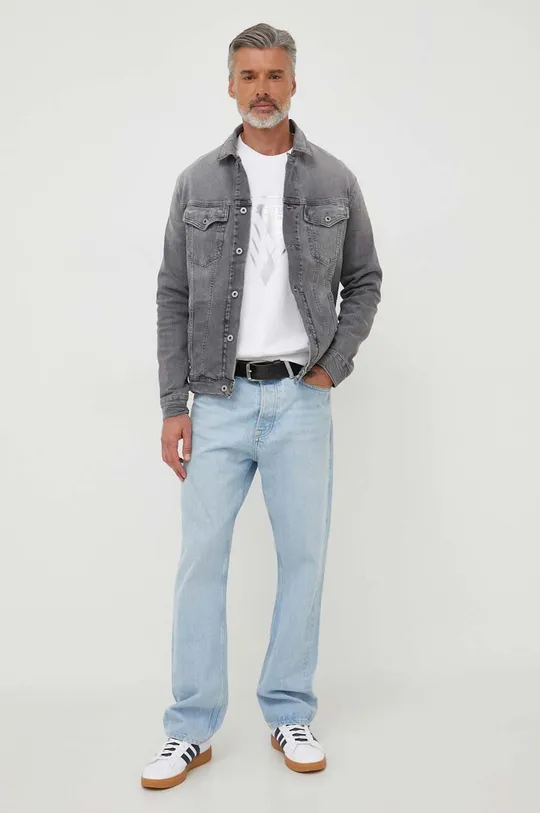 Rifľová bunda Pepe Jeans Pinners sivá