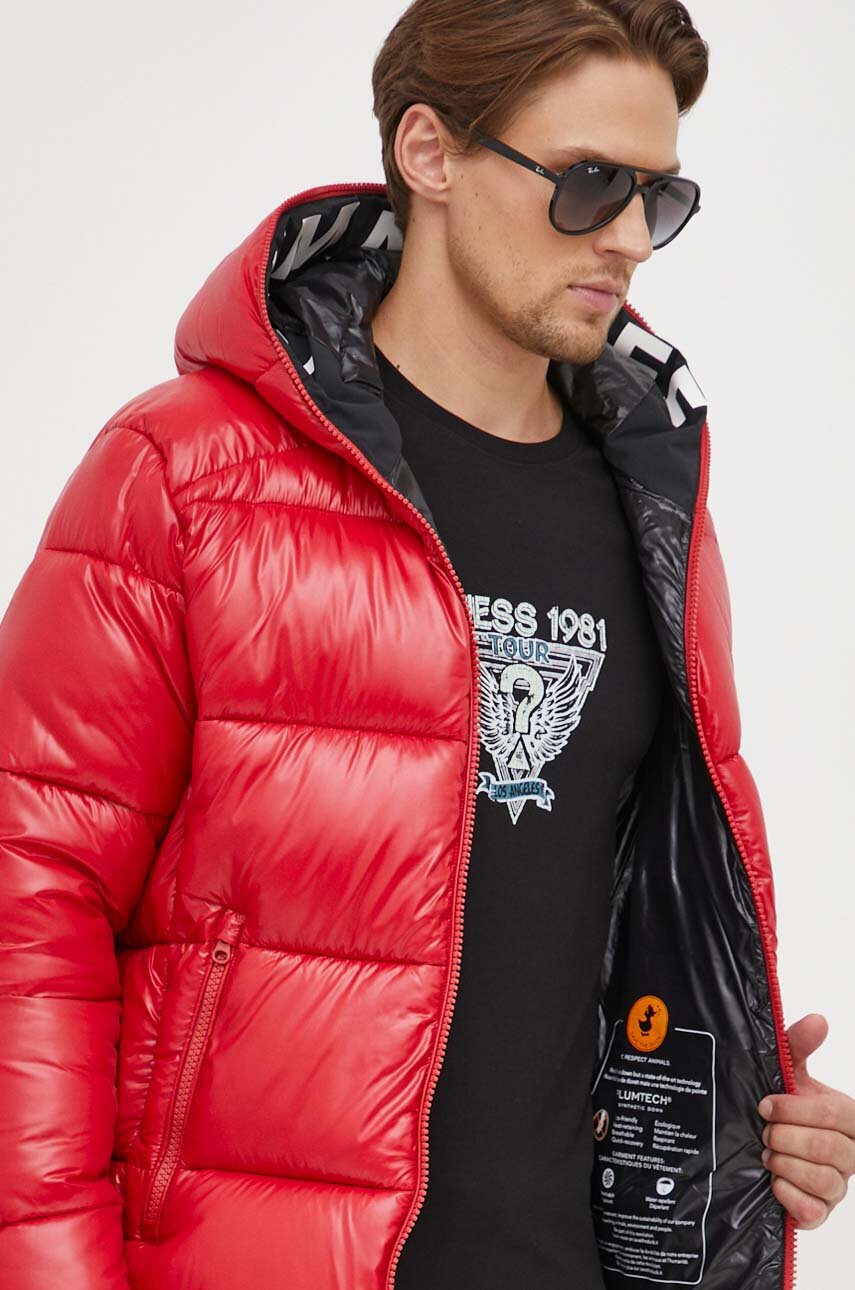 Save The Duck kurtka męska kolor czerwony zimowa | Answear.com