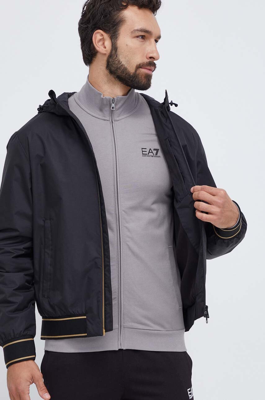 Куртка EA7 Emporio Armani мужская цвет чёрный переходная | ANSWEAR.ua