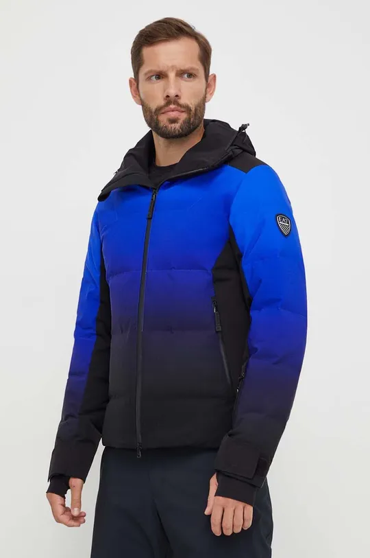modra Smučarska jakna s puhom EA7 Emporio Armani Moški