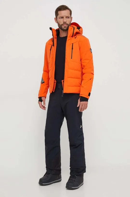 Πουπουλένιο μπουφάν για σκι EA7 Emporio Armani πορτοκαλί