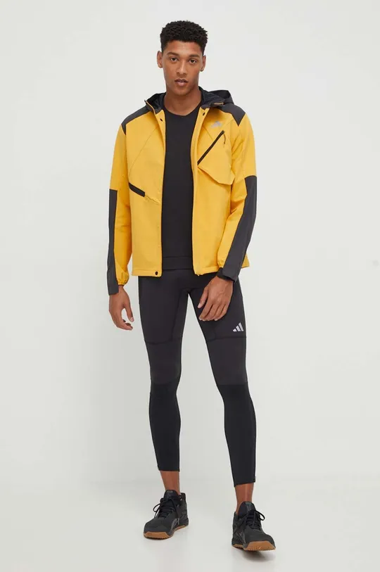 Μπουφάν για τρέξιμο adidas Performance κίτρινο