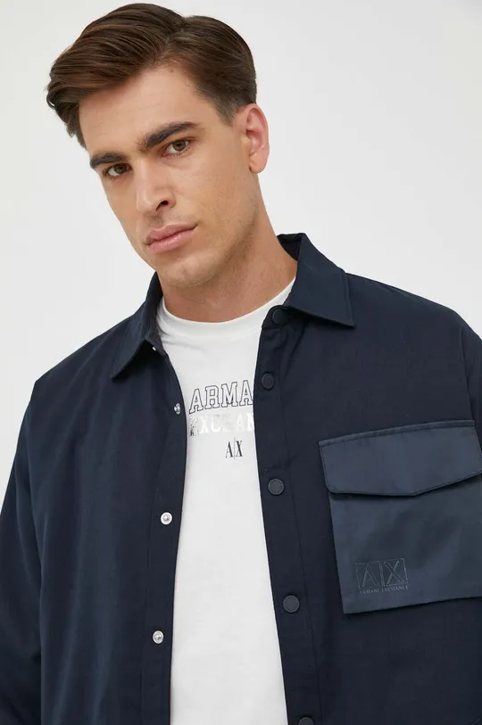 blu navy Armani Exchange giacca in misto lana