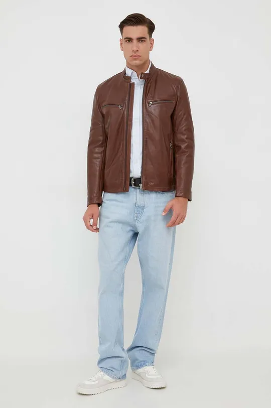 marrone Pepe Jeans giacca in pelle Uomo