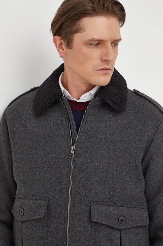 grigio United Colors of Benetton giacca in misto lana