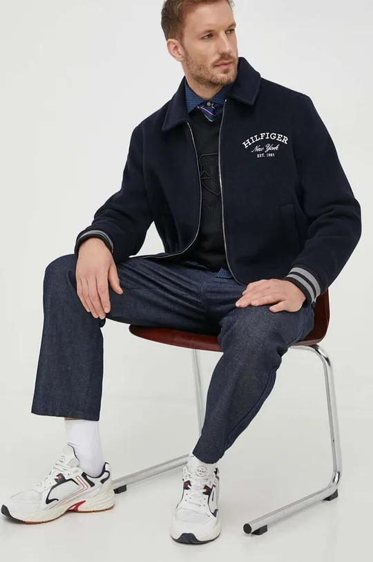 Tommy Hilfiger giacca in lana blu navy