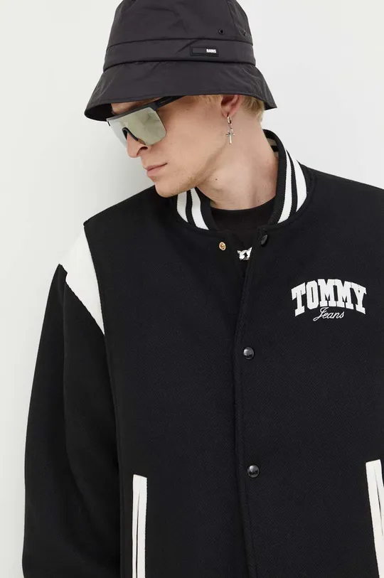 crna Bomber jakna s primjesom vune Tommy Jeans