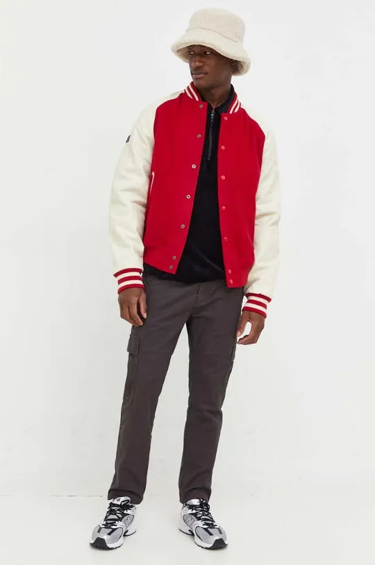 Superdry giubbotto bomber in lana rosso