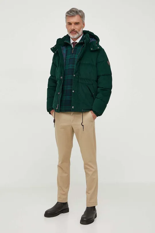 Вельветова пухова куртка Polo Ralph Lauren зелений