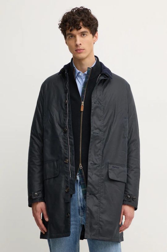 Barbour kurtka bawełniana Wax Mac granatowy MWX1861