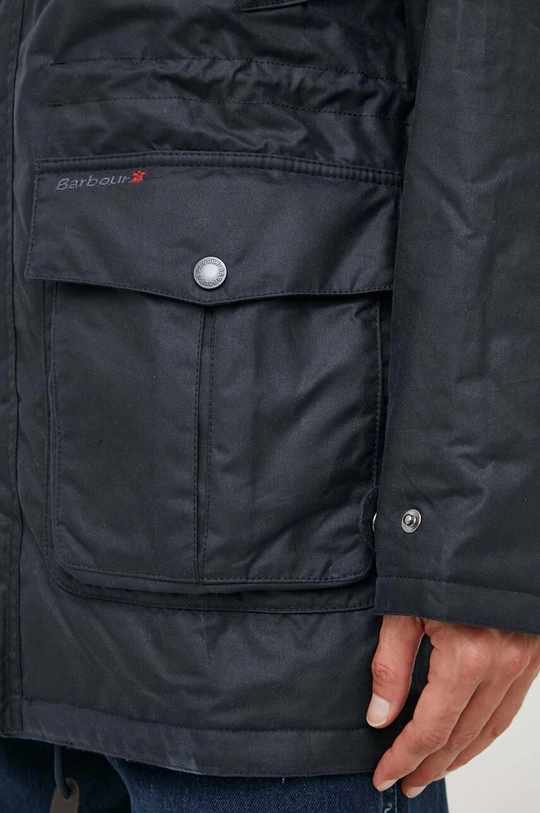 granatowy Barbour parka bawełniana