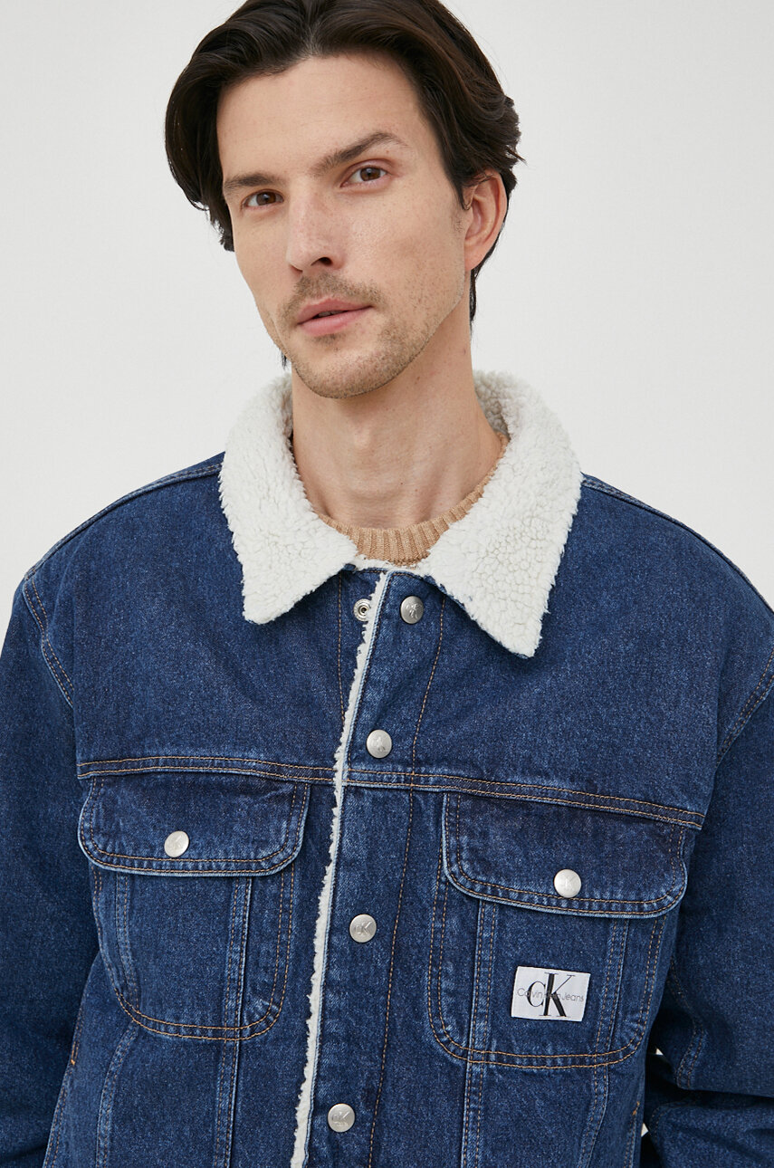 Джинсовая куртка Calvin Klein Jeans мужская переходная oversize ...