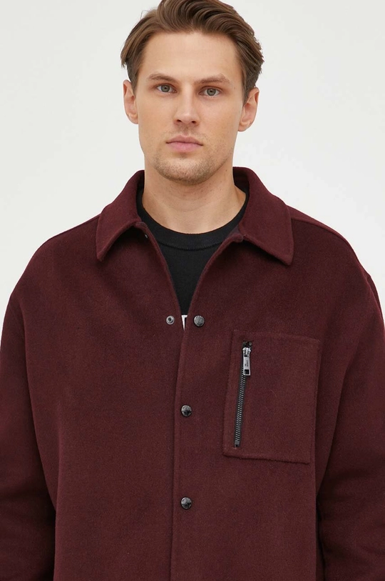 burgundské Košeľové sako The Kooples Pánsky