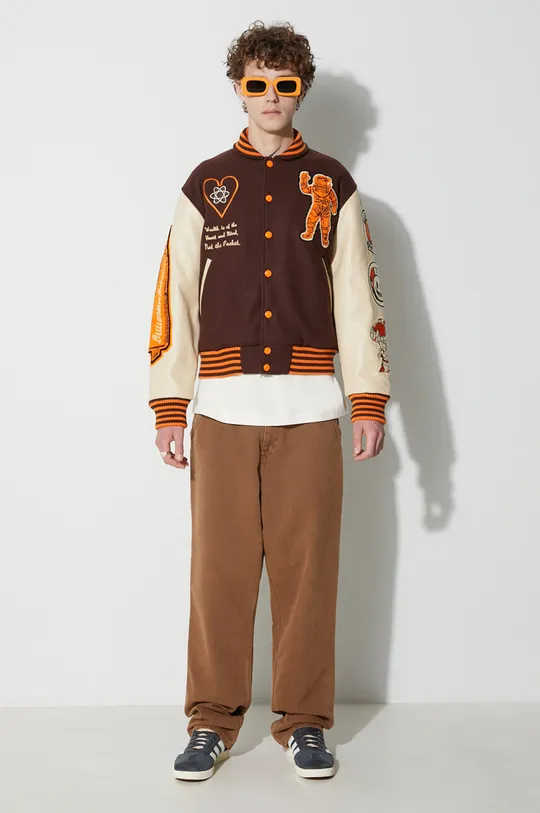 Куртка-бомбер с примесью шерсти Billionaire Boys Club коричневый