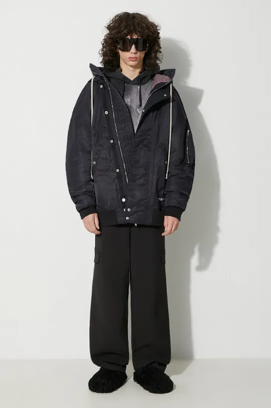 Rick Owens jacket Filling: 90% Polyester, 10% Acrylic Basic material: 100% Polyamide Pocket lining: 100% Cotton Hood lining: 100% Polyamide Sleeve lining: 100% Polyamide Rib-knit waistband: 100% Cotton
